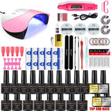 Set à ongles lampe sèche ongles +12 PCS Kit de vernis à ongles + Gel + perceuse à ongles électrique ...