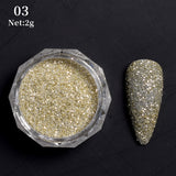 Paillettes, Poudre metallique pour ongles