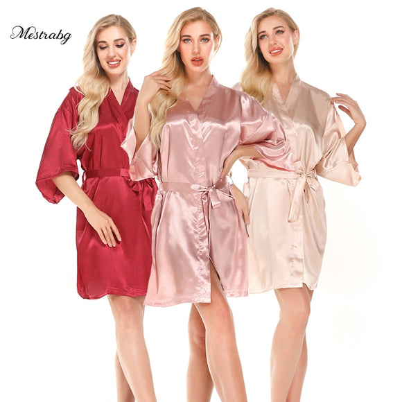 Peignoir femme en Satin uni