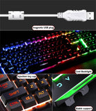 Clavier de gamer qwerty souris 104 touches rétroéclairés souris