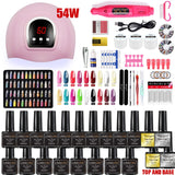 Set à ongles lampe sèche ongles +12 PCS Kit de vernis à ongles + Gel + perceuse à ongles électrique ...