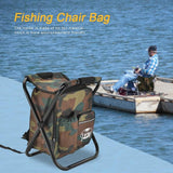 Chaise de pêche pliante en sac à dos et poche à glissière multifonction