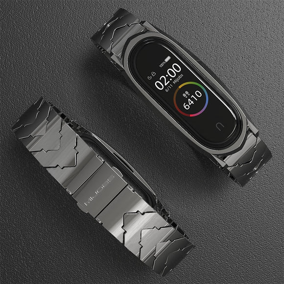 Bracelet Mi Band 5 Pour Xiaomi en Acier Inoxydable Version Globale