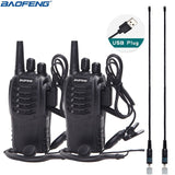 1 ou 2 pièces BF-888S talkie-walkie 5W radio bidirectionnelle Radio Portable UHF 400-470 MHz 16 CH émetteur-récepteur