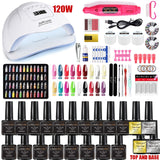 Set à ongles lampe sèche ongles +12 PCS Kit de vernis à ongles + Gel + perceuse à ongles électrique ...