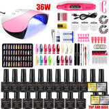 Set à ongles lampe sèche ongles +12 PCS Kit de vernis à ongles + Gel + perceuse à ongles électrique ...