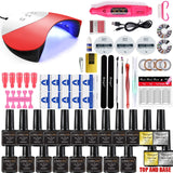 Set à ongles lampe sèche ongles +12 PCS Kit de vernis à ongles + Gel + perceuse à ongles électrique ...