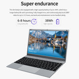 Ordinateur portable 14,1 pouces 8 Go DDR4 RAM 128G 256G SSD Windows 10