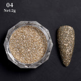 Paillettes, Poudre metallique pour ongles