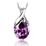 SAISONIA Collier en argent 925/1000 amethyste violet