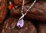 SAISONIA Collier en argent 925/1000 amethyste violet