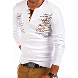 Hommes t-shirt à manches longues impression coton