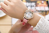 2019 Nouvelles dames regarder Strass Bracelet En Cuir Montre-Bracelet Femmes Mode Montres Dames Alliage Analogique Quartz