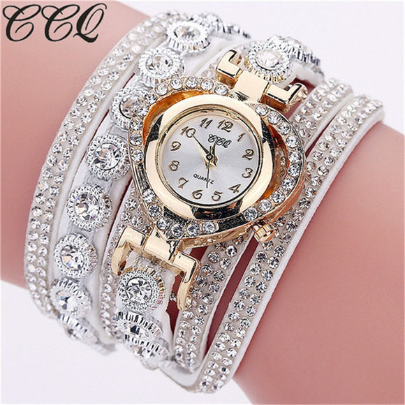 CCQ Marque Vintage Vache En Cuir Bracelet Montre Mode Casual Femmes Montre-Bracelet De Luxe Montre À Quartz