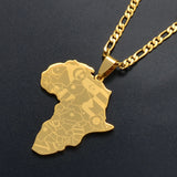 Pendentif +chaîne cartes africaines bijoux pour femmes hommes