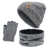 Bonnets écharpe gants unisexe ensemble hiver épais