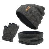 Bonnets écharpe gants unisexe ensemble hiver épais