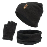 Bonnets écharpe gants unisexe ensemble hiver épais