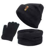 Bonnets écharpe gants unisexe ensemble hiver épais