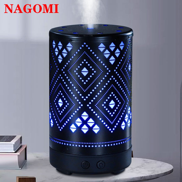 100ml Ultrasonic Air Humidifier Art Iron Design Aromatherapy Essential Oil Diffuser With Colorful Night Lights For Home Office