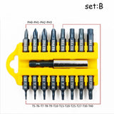 17 pièces ensemble d'embouts de tournevis hexagonal Torx tête plate croix