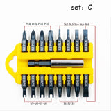 17 pièces ensemble d'embouts de tournevis hexagonal Torx tête plate croix