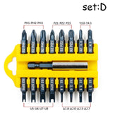 17 pièces ensemble d'embouts de tournevis hexagonal Torx tête plate croix