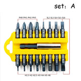 17 pièces ensemble d'embouts de tournevis hexagonal Torx tête plate croix