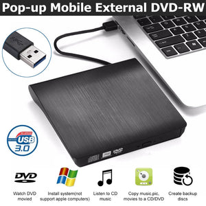 Lecteur graveur USB 3.0 Slim externe DVD RW CD optique pour ordinateur portable PC