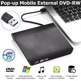 Lecteur graveur USB 3.0 Slim externe DVD RW CD optique pour ordinateur portable PC