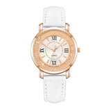 Montre Strass Bracelet En Cuir Alliage Quartz