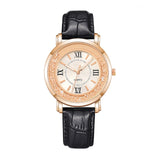 Montre Strass Bracelet En Cuir Alliage Quartz