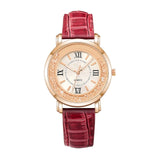 Montre Strass Bracelet En Cuir Alliage Quartz