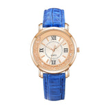 Montre Strass Bracelet En Cuir Alliage Quartz