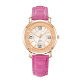 Montre Strass Bracelet En Cuir Alliage Quartz