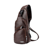 Sac Hommes En Cuir Poitrine Pack USB