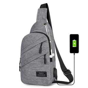 Sac Hommes En Cuir Poitrine Pack USB