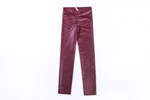 SAISONIA Pantalon en cuir PU