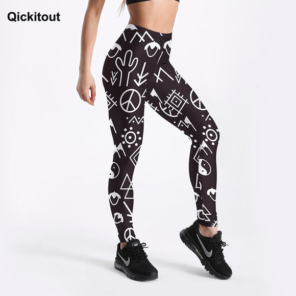 Qickitout Leggings motif imprimé Fitness