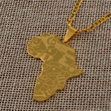 Pendentif +chaîne cartes africaines bijoux pour femmes hommes