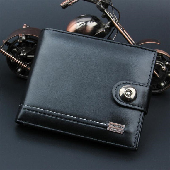 Nouveau Cuir Hommes Portefeuilles Court Porte-Monnaie Petit Vintage  Zipper Argent Sac Titulaire De La Carte Poche Bourse Noir