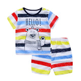 Vêtements de bébé garçon rayé été nouveau-né bébé garçon vêtements ensemble 2pcs coton bébé vêtements costume chemise + pantalon vêtements ensemble