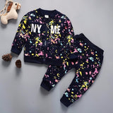 2019 Printemps Bébé Survêtement  Enfants Garçon Fille Coton Zipper Veste Pantalon 2 Pcs / Ensembles Enfants Loisirs Sport Costume Infantile Vêtements