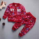 2019 Printemps Bébé Survêtement  Enfants Garçon Fille Coton Zipper Veste Pantalon 2 Pcs / Ensembles Enfants Loisirs Sport Costume Infantile Vêtements