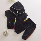 2019 Printemps Bébé Survêtement  Enfants Garçon Fille Coton Zipper Veste Pantalon 2 Pcs / Ensembles Enfants Loisirs Sport Costume Infantile Vêtements