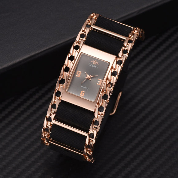 Montre femme De luxe Bracelet Quartz  En Acier Inoxydable