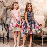 2019 Été Filles Robe Fleur Imprimer Style Robe Enfants Princesse Robes Pour Filles Enfants Robe De Fête 4-14 Ans