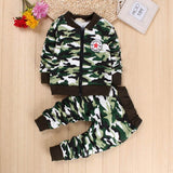 Hiver Enfants Bébé Garçons Filles Chaud Camouflage Vêtements Ensembles Manteau + Pantalon Enfants Uniforme Militaire